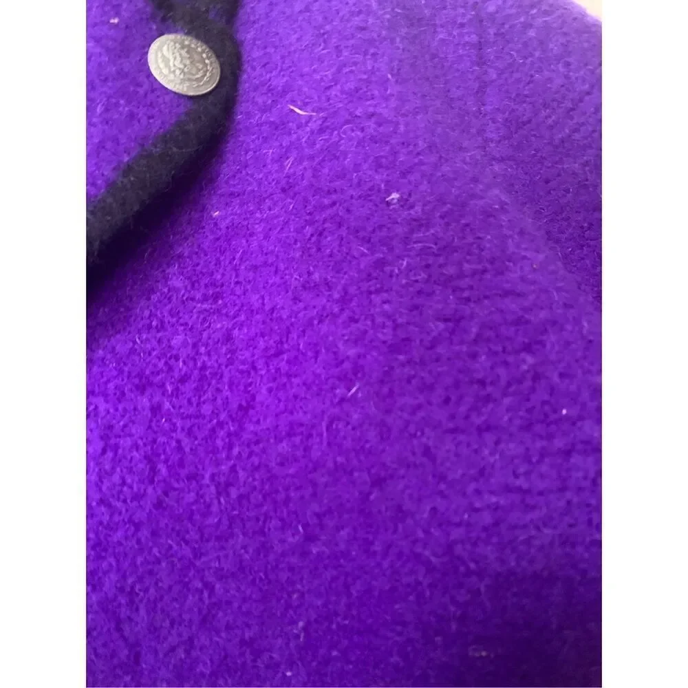 Vintage Purple Wool Button Down Sweater Jacket